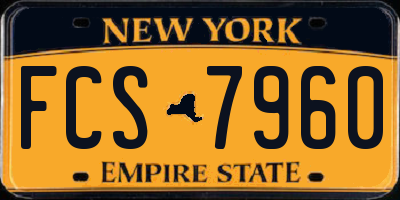 NY license plate FCS7960