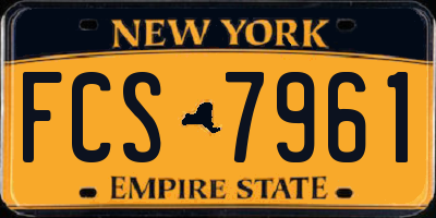 NY license plate FCS7961
