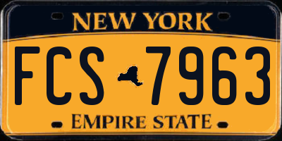 NY license plate FCS7963