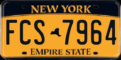 NY license plate FCS7964