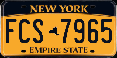 NY license plate FCS7965