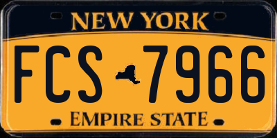 NY license plate FCS7966