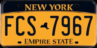 NY license plate FCS7967