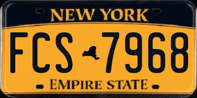 NY license plate FCS7968