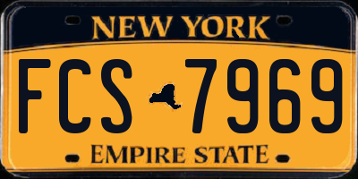 NY license plate FCS7969