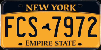 NY license plate FCS7972