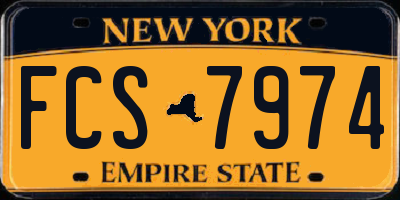 NY license plate FCS7974