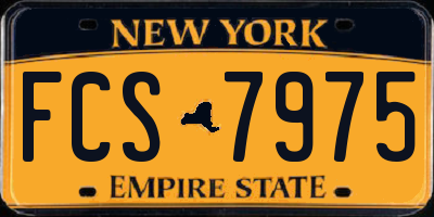 NY license plate FCS7975