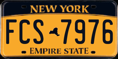NY license plate FCS7976