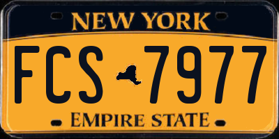 NY license plate FCS7977