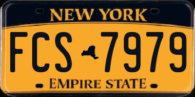NY license plate FCS7979