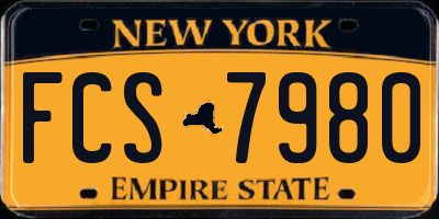 NY license plate FCS7980
