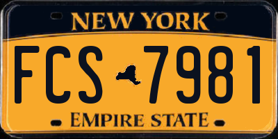 NY license plate FCS7981