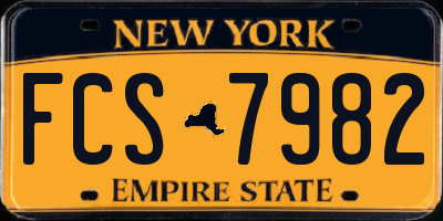 NY license plate FCS7982