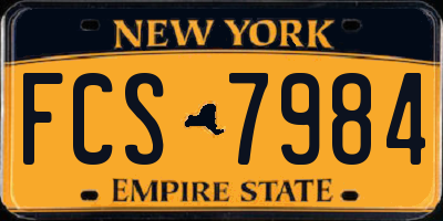NY license plate FCS7984