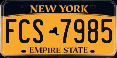 NY license plate FCS7985