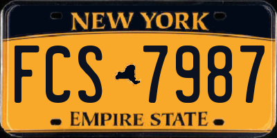 NY license plate FCS7987
