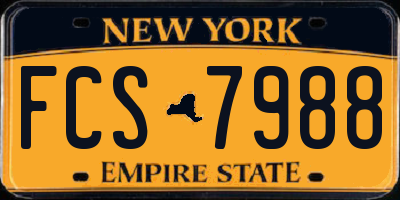 NY license plate FCS7988