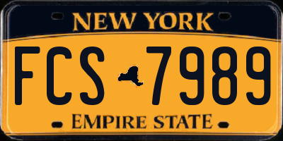 NY license plate FCS7989