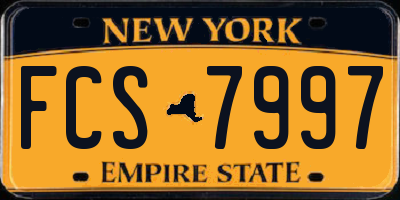 NY license plate FCS7997