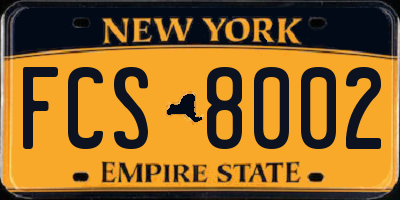 NY license plate FCS8002