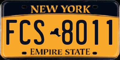 NY license plate FCS8011