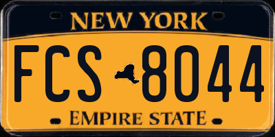 NY license plate FCS8044