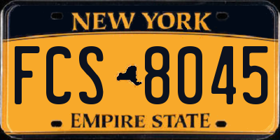 NY license plate FCS8045