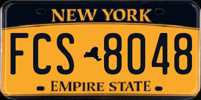 NY license plate FCS8048