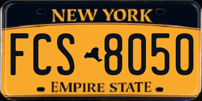 NY license plate FCS8050