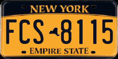 NY license plate FCS8115