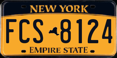 NY license plate FCS8124