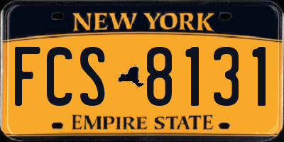 NY license plate FCS8131