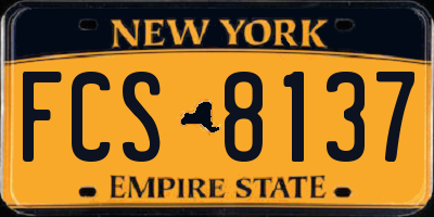 NY license plate FCS8137