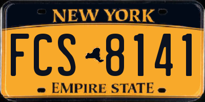NY license plate FCS8141