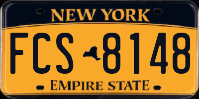 NY license plate FCS8148