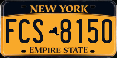 NY license plate FCS8150