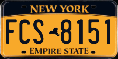 NY license plate FCS8151