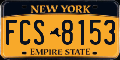 NY license plate FCS8153