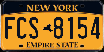 NY license plate FCS8154