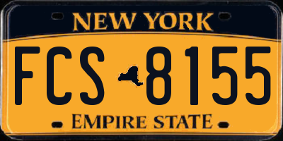NY license plate FCS8155