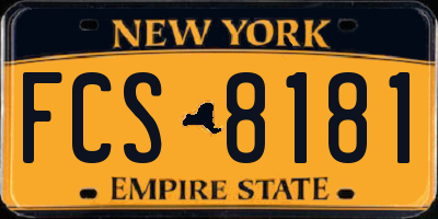 NY license plate FCS8181