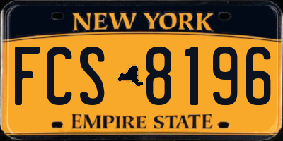 NY license plate FCS8196