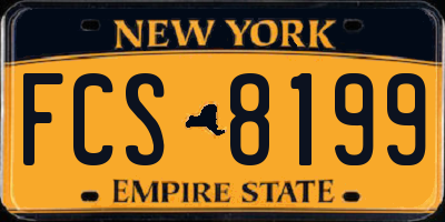 NY license plate FCS8199