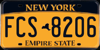NY license plate FCS8206