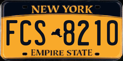 NY license plate FCS8210