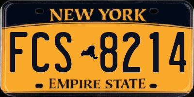 NY license plate FCS8214