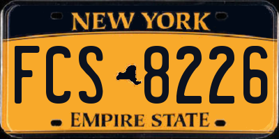 NY license plate FCS8226