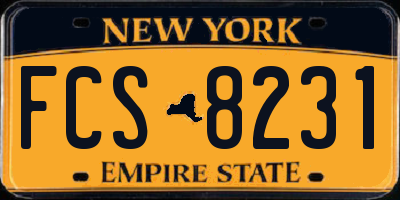 NY license plate FCS8231