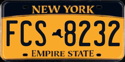 NY license plate FCS8232